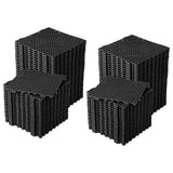 Garvee Interconnected-style Non-Slip Bathroom Floor Tiles – 12" x 12" Soft PVC, Waterproof, Drainage Holes, Easy Clean, Modular Mat for Home, Kitchen, Pool, Garage, Gym – 100 Pack, Black - Black