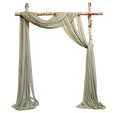 Garvee 3 Panels Wedding Arch Draping Fabric, 2.5x19.5 ft Chiffon Draping Fabric, Wedding Arbor Drapery for Ceremony Reception Birthday Party Bridal Shower - Green