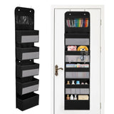 Garvee 2-Pack over the Door Organizer, 6-Tier Hanging Storage with Zippered Shelves & Multiple Pockets, Space-Saving Solution for Bedroom, Dorm, Bathroom, Nursery, Pantry (Black) - Black