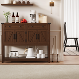 Garvee 47" Console Table with Storage for Entryway, Modern Farmhouse Buffet Cabinet with 2 Drawers and 4 Doors, Entryway Table for Hallway, Living Room, Dining Room -Brown