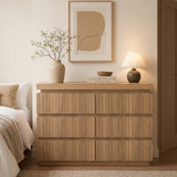 Garvee Drawer Dresser for Bedroom, Chest of Drawers, Fluted Wood Dresser for Clothing Storage - White