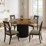 Garvee Space-Saving 47'' Round Industrial Dining Table for 4-6 – Sturdy MDF Top, Sturdy Waveform Metal Base, Modern Design for Kitchen or Dining Room – Easy Assembly – Classic Color