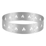 Garvee 19.5 Inch Deluxe 304 Stainless Steel Outdoor Fire Pit Stand, Smokeless All Weather Fire Pit Ring for Patio and Camping, Silver