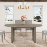 Garvee Modern Farmhouse Oval Dining Table Set for 2 – 3-Piece Furniture with Gray Walnut Table, Upholstered High-Back Gray Chairs, Sturdy Wood Base – Great for Kitchen or Dining Room – Gray walnut 1600 + gray 2PCS
