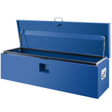 Garvee 48"X16"X14" Heavy Duty Lockable Steel Truck Bed Toolbox – Dual Lids, Weatherproof Powder-Coated, Front & Side Handles, Gas Struts for Pickup, RV, Trailer, Blue - Blue