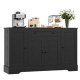 Garvee Modern Black Sideboard Buffet Cabinet with Drawers, Wooden Dining Room Cabinet with Storage Shelves & Door Shelves, Coffee Bar Station for Kitchen Living Room Apartment