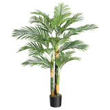 Garvee UV Resistant Artificial Golden Cane Palm Tree – 5FT Faux Exotic Plant with 3 Sturdy Poles & 15 Lifelike Leaves (13 Large) – Realistic Decorative Fake Palm for Indoor Outdoor Home, Office, Garden – 60" High, 3 Poles, 15 Leaves, 13 Large Leaves