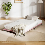 Garvee Twin Size Metal Roll Out Trundle Bed Frame with Wheels and Slats Support, Pink - Pink|Roll-Out Trundle