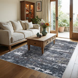 Garvee 5' × 7' Modern Abstract Area Rug, Machine Washable Non-Slip Low-Pile Soft Rug for Living Room, Bedroom & Nursery, Gray/Brown - Gray/Brown