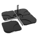Garvee 220 lb Patio Umbrella Base Stand, 4-Piece Water Sand Filled HDPE Cantilever Umbrella Weight Base, Black