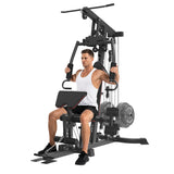 Garvee Multifunctional Home Gym Equipment, Full Body Workout Machine Fit 1" & 2" Weight Plates, Exercise Equipment with Chest Press, Elbow Brace and Foot Support