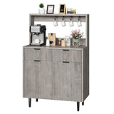 Garvee Sideboard Buffet Cabinet with Storage, Coffee Bar with Adjustable Shelves & 2 Drawers, Modern Wood Buffet Console Table for Dining Room Living Room Kitchen Entryway, Grey