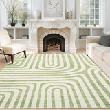 Garvee 10X13 Area Rugs for Living Room, Abstract Modern Washable Rugs, Non-Slip Low-Pile Soft Floor Carpet for Bedroom, Living Room, Dining Room, Green - Green