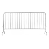 Garvee 8.5FT Steel Crowd Control Barrier, Silver Interlocking Traffic Barricade with Bridge Feet, Weather-Resistant Temporary Fencing for Construction, Traffic & Events - Silver