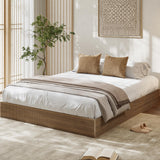 Garvee Minimalist Fluted Platform Bed Frame – Wooden, Low Profile, Sturdy Noise-Free Wood Base, Easy Assembly, No Box Spring Needed – King Size, Walnut Color (AAE35-13A) - Walnut