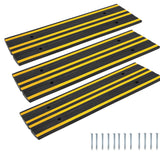 Garvee 48" 33000 lb Rubber Driveway Curb Ramp, low-profile reflective strips, for Cars, RVs & Wheelchairs, Black