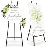 Garvee ﻿47" Easel Stand for Sign, Gold Wedding Sign Stand with Adjustable Chain, a-Shaped Welcome Sign Holder Art Easel for Paintings, Posters, Mirrors, Artwork Wedding Decor - Black