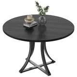 Garvee 40 inch Round Dining Table for 4, Circle Kitchen Table with Metal Base, Modern Farmhouse Dinner Tables for Kitchen, Living Room, Black