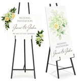 Garvee 2 Pack Welcome Sign Stand, 57.5" Display Easel Stand for Sign with Adjustable Height & Chain, Heavy Duty Art Easel for Paintings, Posters, Baby Showers, Birthday Parties - Black - Black