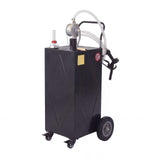 Garvee 35 Gallon Heavy Duty Portable Fuel Caddy – Manual Rotary Pump, Steel Gasoline & Fuel Transfer Tank, Reinforced 4 All-Terrain Wheels, Mobile Storage for Trucks, Boats, ATVs, Lawn Mowers, Farm Equipment – Reinforced 4-wheel design - Black - Li Junjie - Black