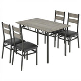 Garvee 3/5‑Piece Rectangular Dining Table Set for 2/4, Industrial Wooden Kitchen Dinette with Upholstered High‑Back Chairs & Sturdy Metal Frame for Small Apartments