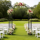 Garvee Metal Garden Arbor, 86.6" x 59" Arch Trellis for Climbing Plants, Weather-Resistant Decorative Wedding Archway, Sturdy Iron Frame, Outdoor Black Garden Arch for Patio, Lawn, Pathway, Event Party Back - Black