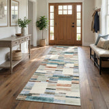 Garvee Washable Geometric Runner Rug - Modern Multicolor Low Pile Non-Slip Carpet for Entryway, Kitchen, Hallway, Laundry, mark Resistant, Soft - 2x10ft - Colorful