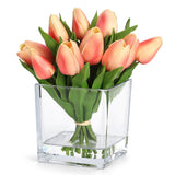 Garvee 12 Pcs Artificial Tulips Flowers, Real Touch Faux Tulip Stems for Vase - Lifelike Silk Tulips, Home Kitchen Wedding Table Decor, Mother’s Day Easter Valentine’s Day Gift, Spring Home Decorations