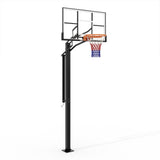 Garvee In-Ground Basketball Hoop – 55-Inch PC Backboard, Height Adjustable from 7.5 ft to 10 ft, Heavy-Duty 9.7" x 9.7" Square Iron Pole with 18" Standard Rim