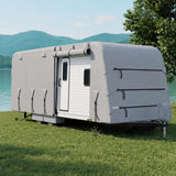Garvee 20-22FT Heavy-Duty Travel Trailer Cover, 4-Layer Oxford Waterproof, Breathable, UV-Resistant, and Tear-Resistant RV Storage Cover with Windproof Straps and 6 Zipper Panels, Grey - Grey
