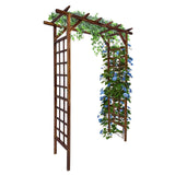 Garvee 85-Inch Wooden Garden Arbor Trellis, Fir Wood Flat-Top Pergola for Climbing Plants, Wedding, Patio, Lawn & Backyard, Dark Brown - Dark Brown