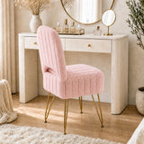 Garvee Vanity Stool Chair with Backrest, Square Ottoman with Hidden Storage Compartment, Soft Teddy Fabric, 280 Lbs Weight Capacity, Modern Style for Bedroom Living Room,Pink,Large - Pink Teddy Fleece
