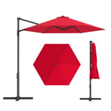 Garvee 9' Cantilever Patio Umbrella, 101.2" W × 94.5" H Offset Parasol with Vented Polyester Canopy for Patio, Red