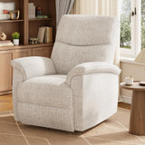 Garvee Manual Swivel Rocker Recliner Chair, Nursery Rocker, Chenille Reclining Armchair, 350 Lb Capacity, Oversized Single Sofa for Living Room Bedroom, Beige - Beige|Chenille