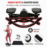 Garvee Lateral Rocking Fitness Stepper – 350 lbs Capacity Side-to-Side Step Machine, 19.7" x 11.2" x 9.4" Compact Under-Desk Stepper with Smart LCD Monitor and Resistance Bands (Black)
