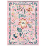 Garvee Washable Floral Area Rug - Non-Slip, Collapsible, Pet Friendly, Easy to Clean Carpet - Ideal for Living Room or Bedroom - Home Decor - Pink, 6x9ft - Pink