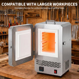 Garvee High-Power Electric Tabletop Kiln for Jewelry Casting – 1500W, Max 2192℉/1200℃, Digital PID Temp Control, Ideal for Metal Melting, Ceramic, Glazing, Home Studio – Silver, US Standard 110V - White