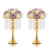 Garvee Silver Vases for Centerpieces, Crystal Flower Arrangement Stand, Wedding Centerpieces for Tables, Tall Metal Flower Vase Holders for Wedding, Event, Reception, Birthday, Home Decor