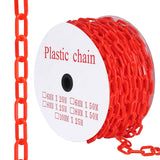 Garvee 240FT Plastic Barrier Chain Red, 6MM Thick Safety Chain with 1.5-Inch Links, UV Resistant Plastic Chain with 50 Hooks for Crowd Control, Parking Lots, Driveways, Construction & Queue Lines - Red