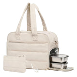 Garvee Insulated Lunch Tote Bag for Women with Laptop Compartment - 3 in-1 Thermal Work Bag, Large 17.3 in Quilted Lunch Bag with Detachable Wallet & Strap (Ideal for Office, School, Travel)