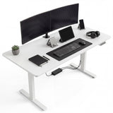 Garvee Electric Height Adjustable Sit-Stand Desk 47x24 Inch, Quiet Motor & Memory Presets, Alloy Steel Frame, Scratch-Resistant Eco Desktop, Child Lock, Home Office Gaming - White