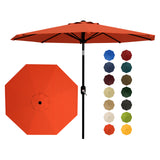Garvee 10 ft Outdoor Patio Umbrella with 8 Sturdy Ribs, Crank Lift, Push-Button Tilt & UV-Resistant Waterproof Canopy for Garden, Deck, Pool & Yard, Orange - Orange