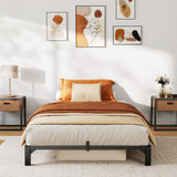 Garvee Twin Bed Frame Metal 8 Inch, Heavy Duty Platform Bed Frame with Reinforced Slats Support, 800 Lbs Load Capacity, Noise Free, No Box Spring Needed and Screws, Tool-Free Assembly - Black|8 Inch Hight