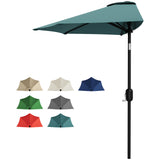 Garvee 9FT Half Patio Umbrella Outdoor – Smooth Crank Lift Table Shade Canopy for Patio, Garden, Deck, Balcony, Pool, Porch – Sturdy Weatherproof Design – Turquoise, Color: Turquoise Blue
