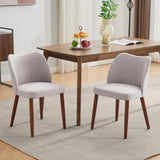 Garvee Contemporary Linen Dining Chairs Set – Wing Backrest, Thick Cushions, Wooden Legs, Leveling Feet – Accent Kitchen & Dining Room Seating – Light Grey – Set of 4 – 2 Boxes | 4PCS linen | gray - Light Grey
