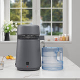 Garvee Stainless Steel Water Distiller Efficient 750W for Home & Office Countertop - 4L Capacity - Purifies Drinking Water - Includes Plastic Pitcher - Metal Gray, Plastic Pot