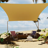 Garvee Sun Shade Sail 8' x 10' Rectangle Charcoal UV Block Sunshade for Backyard Yard Deck Patio Garden Outdoor Activities and Facility, Sand - Sand