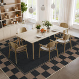 Garvee 5' x 7' Living Room Rug, Checkered Non-Slip Washable Rug, Large Bedroom Rug with Classic Neutral Geometric Pattern, Suitable for Living Rooms, Dining Rooms, and Offices ,Black/Brown - Black/Brown