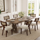 Garvee Mid-Century Modern Dining Chairs Set of 2 – Upholstered Linen Accent, Curved Backrest, Hardwood Frame – Rattan Modern Style Inspired Chenille, Brown Wooden Legs, 2pcs - Green Chenille + Brown Wooden Legs