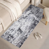 Garvee 2' × 6' Distressed Abstract Runner Rug, Soft Washable Low-Pile Polyester Carpet for Hallway, Kitchen and Entryway, Gray - Gray